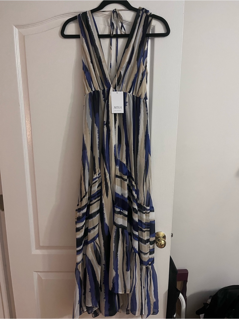 MISA LOS ANGELES VNECK SLEEVELESS MAXI DRESS